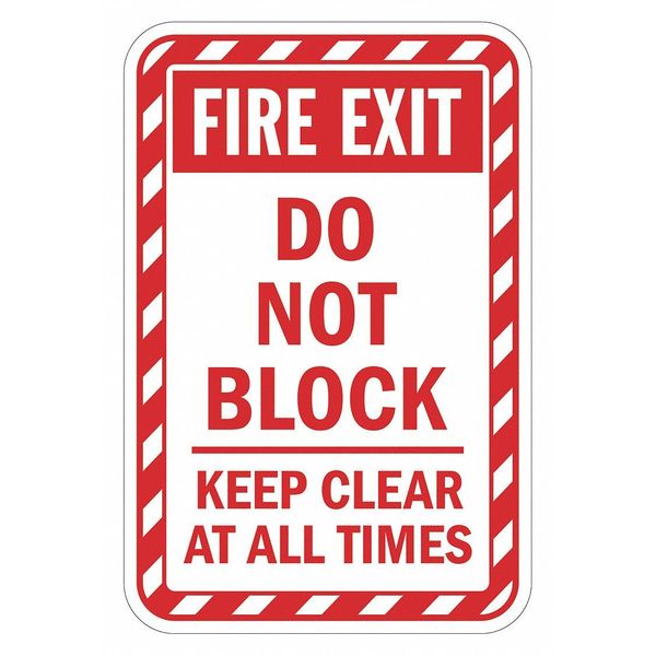 Facility Sign, 18 in H, 12 in W, Aluminum, Vertical Rectangle, English, T1-1824-DG_12x18