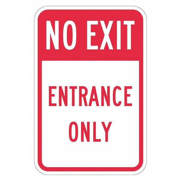 No Exit Sign For Parking Lots, 18 in H, 12 in W, Aluminum, Vertical  English, T1-1917-EG_12x18
