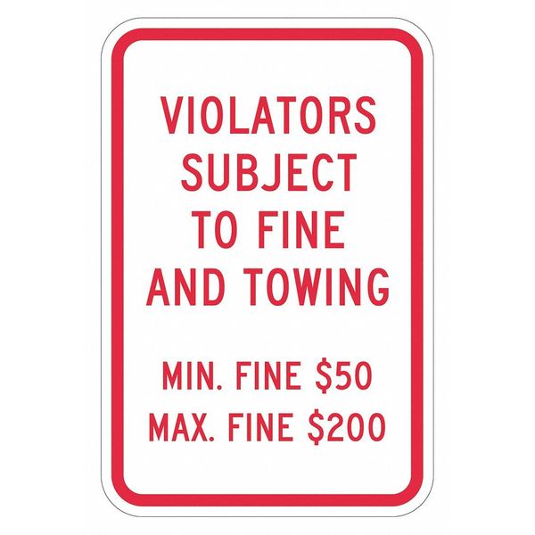 Tow Zone No Parking Sign, 18