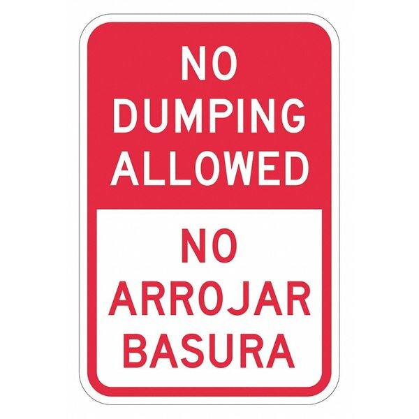 Facility Sign, 18 in H, 12 in W, Aluminum, Vertical Rectangle, English, Spanish, T1-1710-HI_12x18