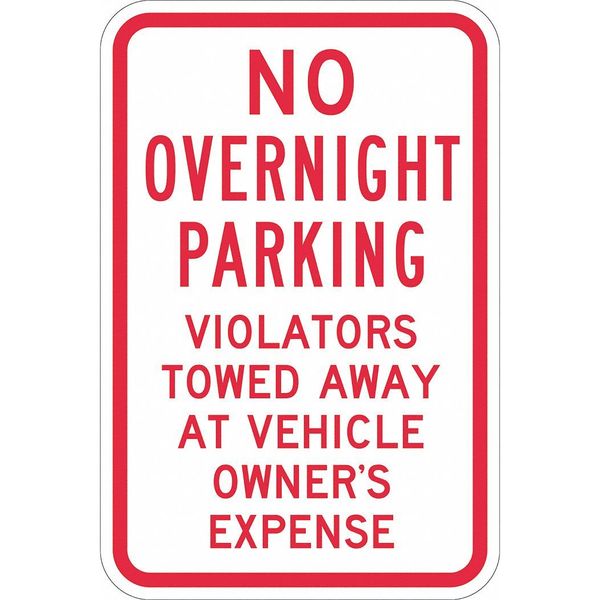 No Overnight Parking Sign, 18