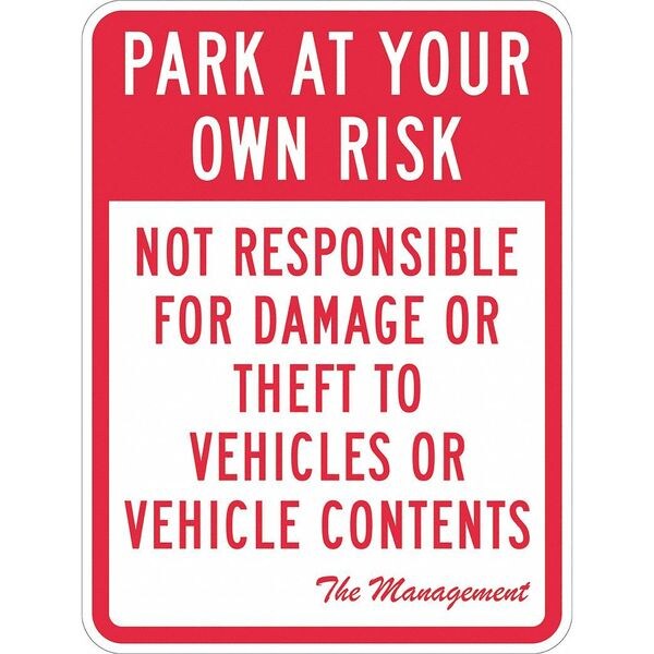 Parking Lot Damage Advisory Sign, 18