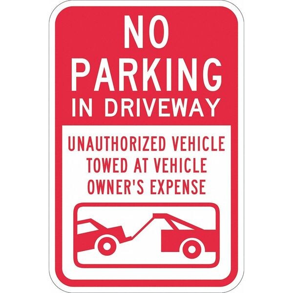 Driveway No Parking Sign, 18