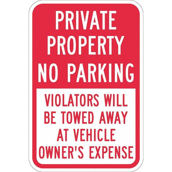 Private Property No Parking Sign, 18