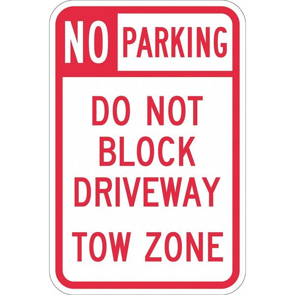Driveway No Parking Sign, 18