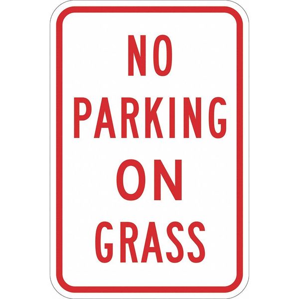 No Parking On Grass Sign, 18