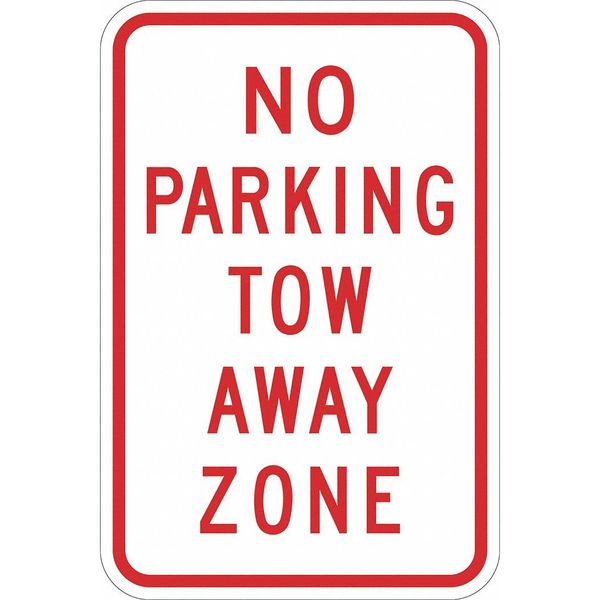 No Parking Tow Away Zone Sign, 18