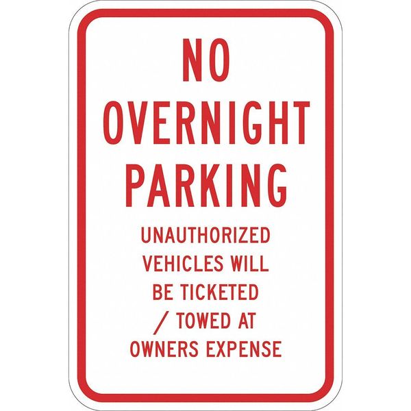 No Overnight Parking Sign, 18