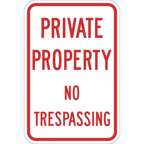 Facility Sign, 18 in H, 12 in W, Aluminum, Rectangle, English, T1-1161-DG_12x18