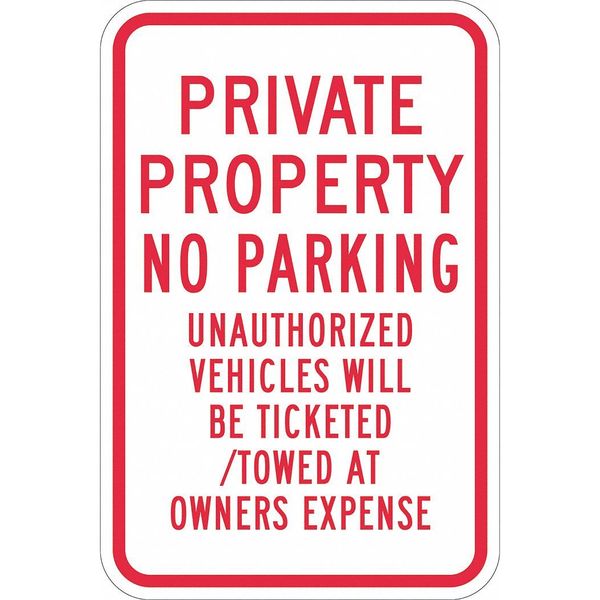 Private Property No Parking Sign, 24