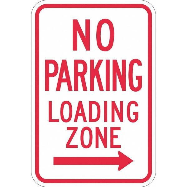 No Parking Loading Zone Sign, 18