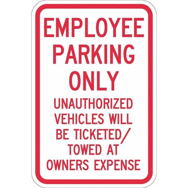 Employee Parking Sign, 18