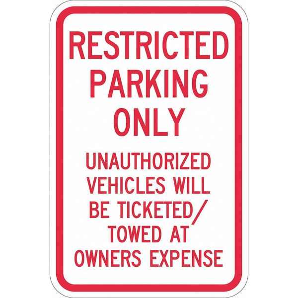 Tow Zone No Parking Sign, 18