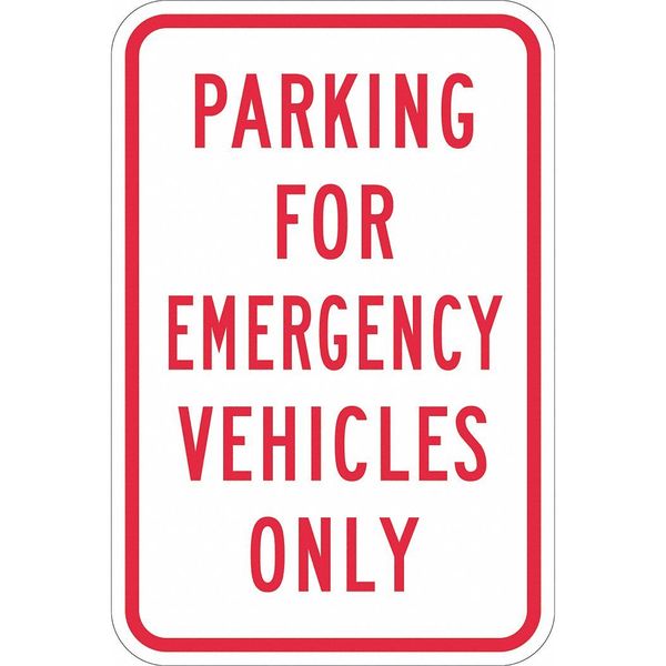 Emergency Vehicle Parking Sign, 18