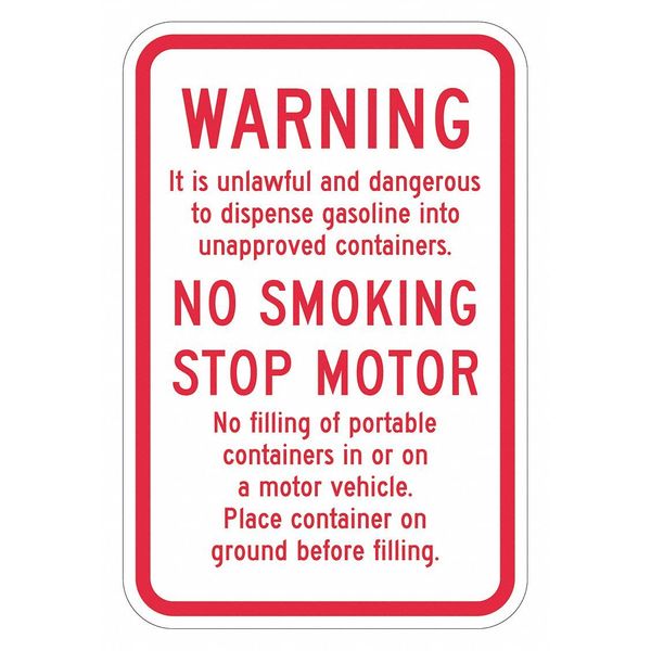 Facility Sign, 18 in H, 12 in W, Aluminum, Vertical Rectangle, English, T1-1416-DG_12x18
