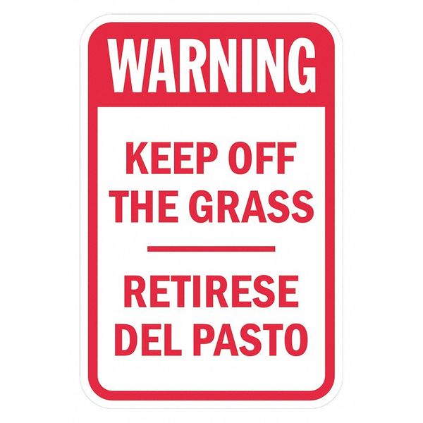 Warning Sign, 18 in H, 12 in W, Aluminum, Vertical Rectangle, English, Spanish, T1-1418-HI_12x18