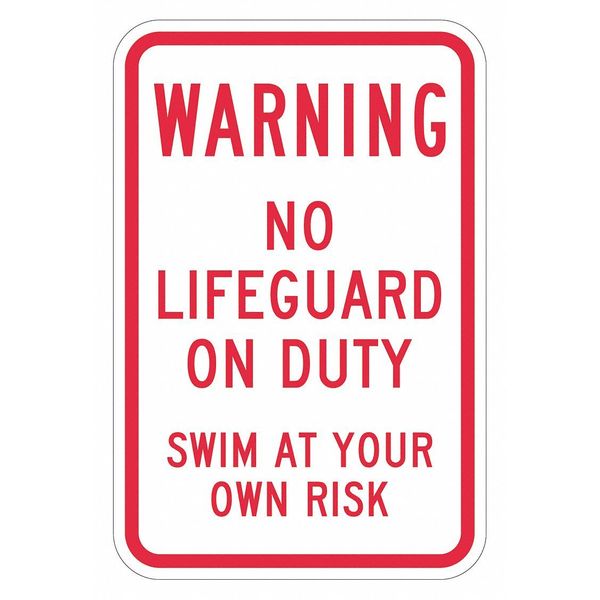 Facility Sign, 18 in H, 12 in W, Aluminum, Vertical Rectangle, English, T1-1431-EG_12x18