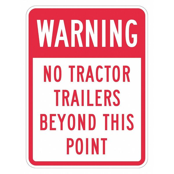 No Trucks Traffic Sign, 18 in H, 12 in W, Aluminum, Vertical Rectangle, English, T1-1434-DG_12x18