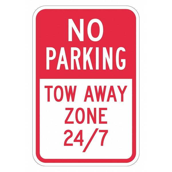 Tow Zone No Parking Sign, 18