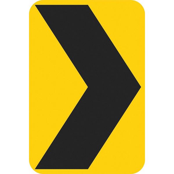 Chevron Symbol Traffic Sign, 18 in H, 12 in W, Aluminum, Vertical , No Text, T1-1218-EG_12x18