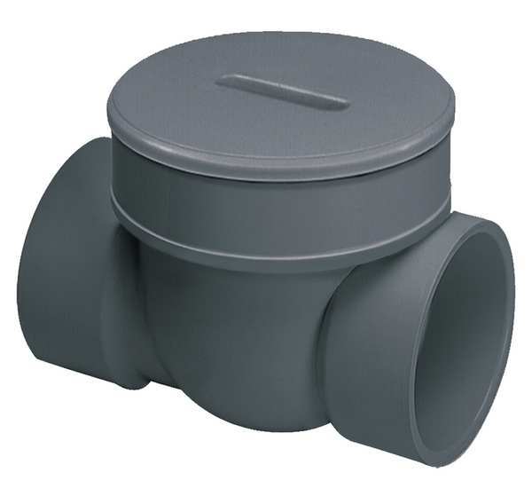 Backwater Valve, 6 In., PVC, 120 Deg F