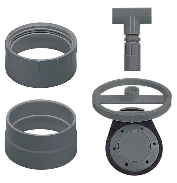 Backwater Valve, 4 In., PVC, 120 Deg F
