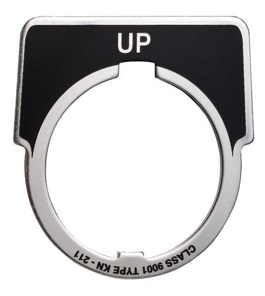 Legend Plate, Half Round, Up, Silvr/Black