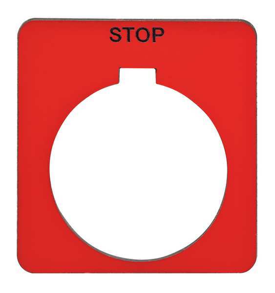 Legend Plate, Square, Stop, Red