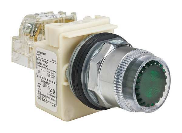 Illuminated Push Button, 30 mm, 1NO/1NC, Green