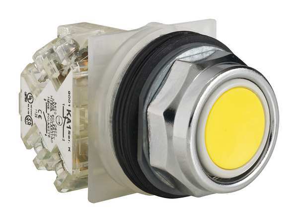 Non-Illuminated Push Button, 30 mm, 1NO/1NC, Yellow