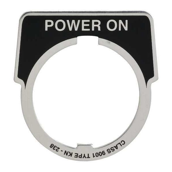 Legend Plate, Half Round, Power On, Black