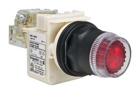 Illuminated Push Button, 30 mm, 1NO/1NC, Red