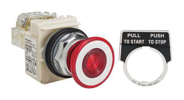 Illuminated Push Button, 30 mm, 1NO/1NC, Red