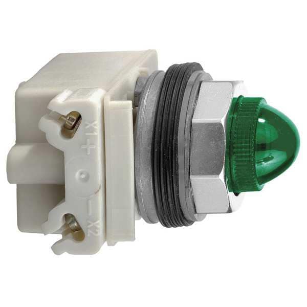 Illuminated Push Button, 30 mm, 1NO/1NC, Green