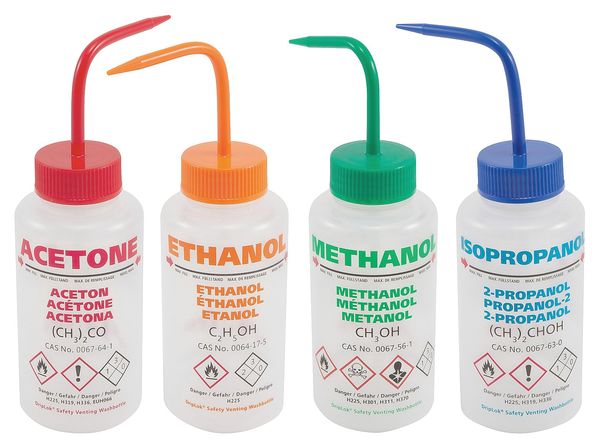Translucent, 500 mL. Wash Bottle, 4 Pack