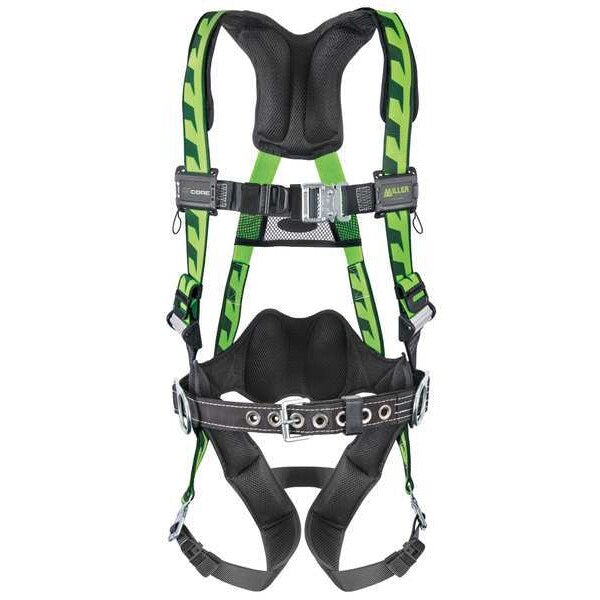 Full Body Harness, Vest Style, S/M, Polyester, Green