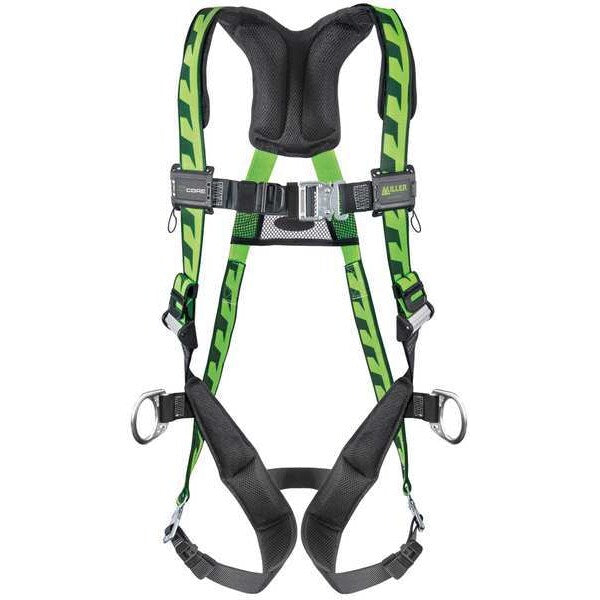Full Body Harness, Vest Style, 2XL/3XL, Polyester, Green