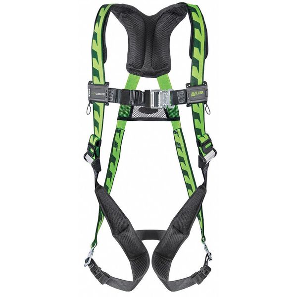 Full Body Harness, Vest Style, 2XL/3XL, Polyester, Green