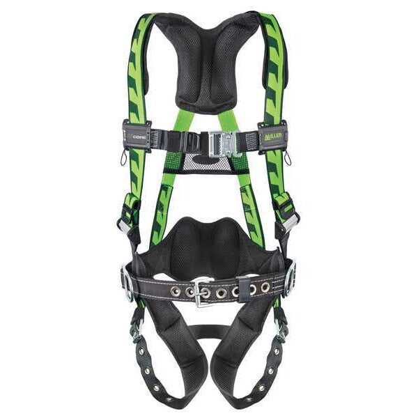 Full Body Harness, Vest Style, L/XL, Polyester, Green