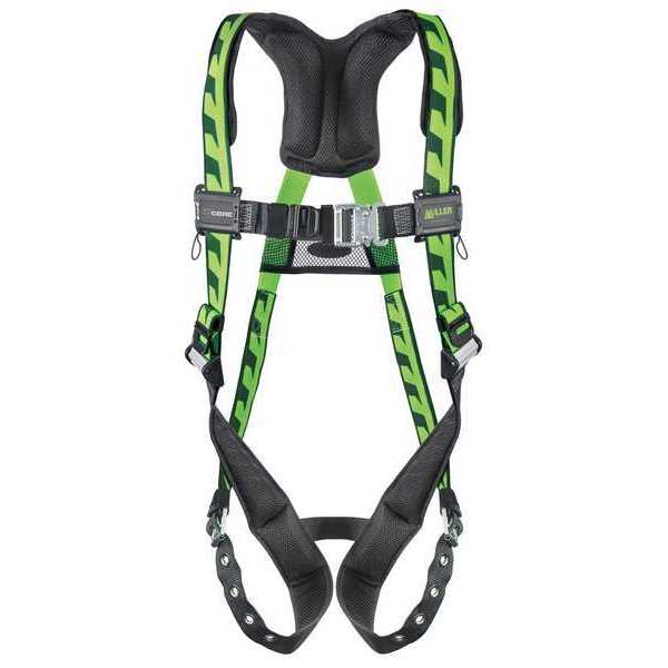 Full Body Harness, Vest Style, L/XL, Polyester, Green