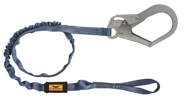 Shock Absorbing Lanyard, 6 ft., 310 lb. Weight Capacity, Blue