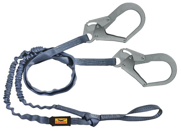 Shock Absorbing Lanyard, 6 ft., 310 lb. Weight Capacity, Blue