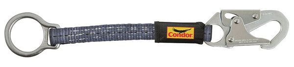 D-Ring Extender, 18 in Length, 310 lb Weight Capacity, Double Lock Snap Hook, Alloy Steel, Blue