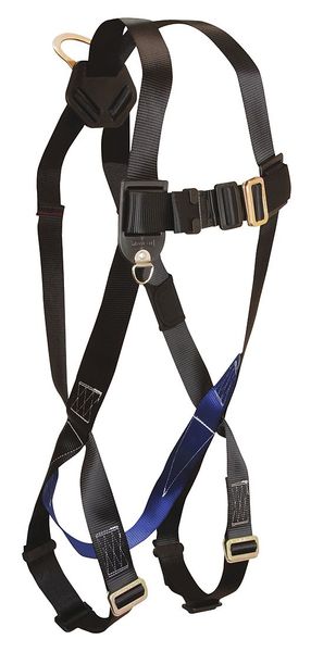 Full Body Harness, Vest Style, XL/2XL, Polyester, Black