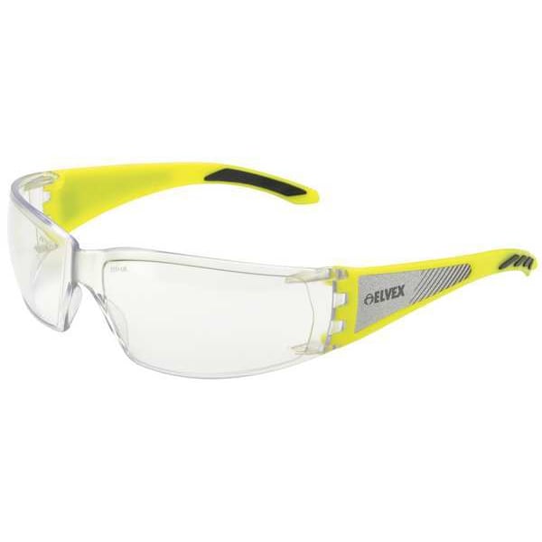 Safety Glasses, Wraparound Clear Polycarbonate Lens, Scratch-Resistant
