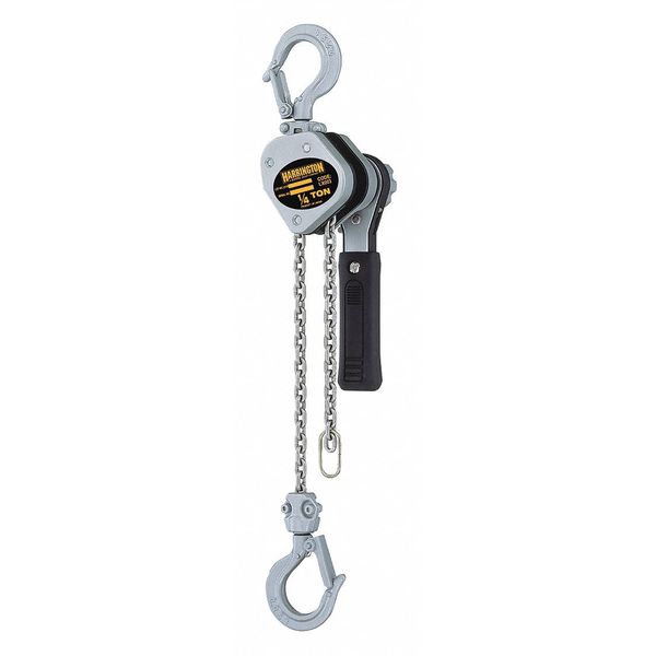 Lever Chain Hoist, 500 lb Load Capacity, 10 ft Hoist Lift, 51/64 in Hook Opening