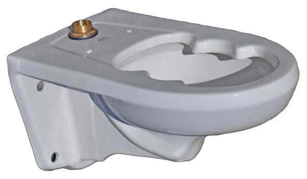 Toilet Bowl, 1.28 to 1.6 gpf, Flushometer, Wall Mount, Elongated, White