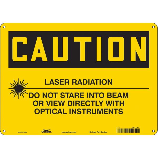 Safety Sign, 10 in Height, 14 in Width, Polyethylene, Horizontal Rectangle, English, 451P94