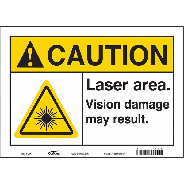 Safety Sign, 10 in Height, 14 in Width, Vinyl, Horizontal Rectangle, English, 451R03