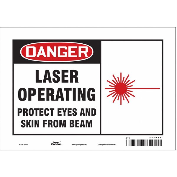 Safety Sign, 7 in Height, 10 in Width, Vinyl, Vertical Rectangle, English, 451R41